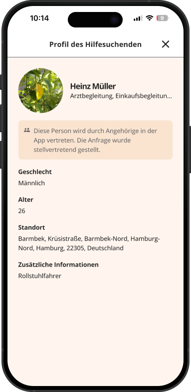 App Screenshot Profile Suchender